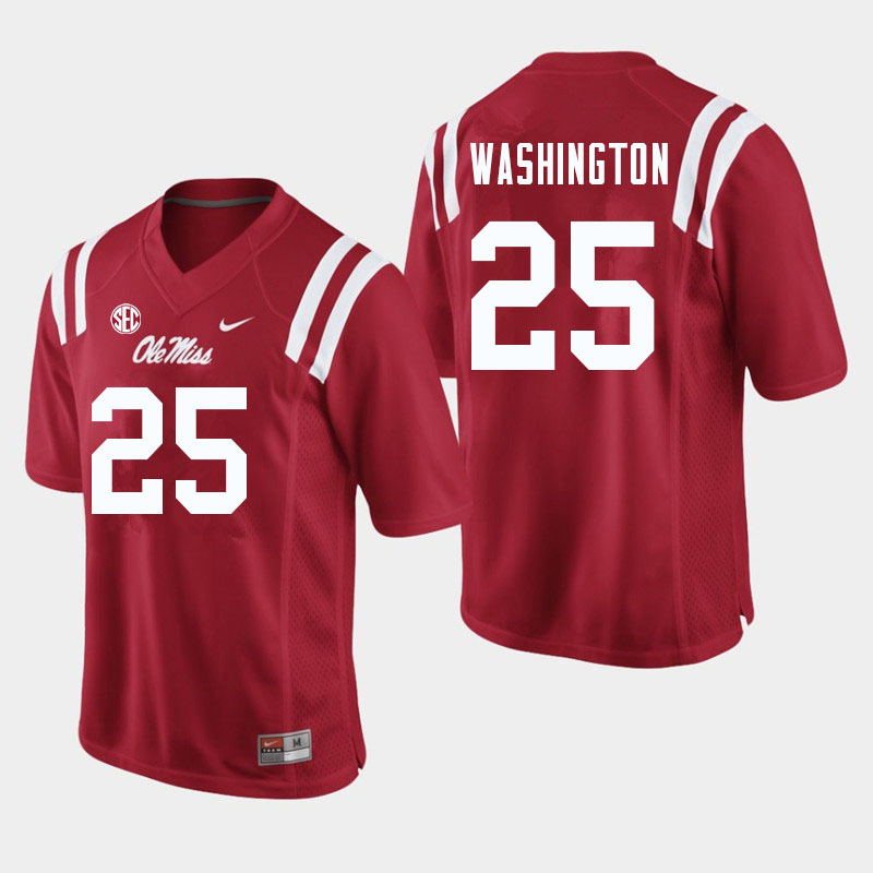 Men #25 Trey Washington Ole Miss Rebels College Football Jerseys Sale-Red - Click Image to Close